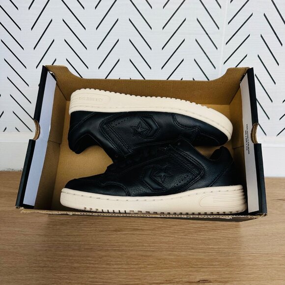 ❤️CONVERSE WEAPON MONO OX Sz 5.5 Men Shoes LEATHER Black Casual Sneakers A12485C - Picture 6 of 10